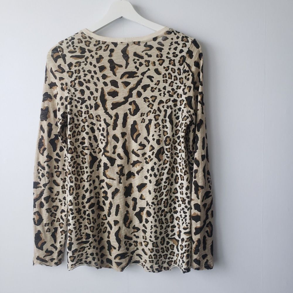 ATM Mixed Leopard-print Long-sleeve Shirt In Silver Pavement Combo size XS - Picture 2 of 8